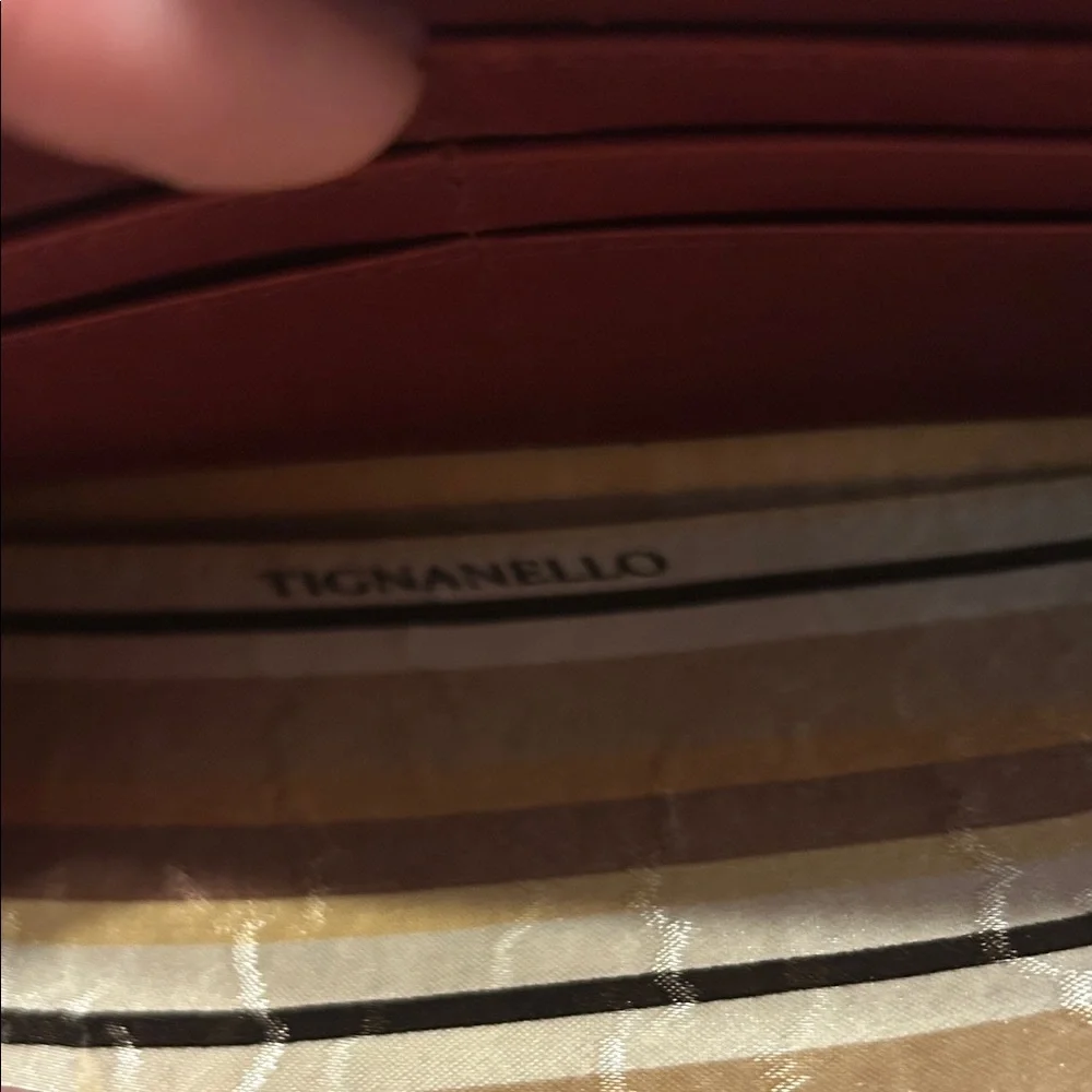 NWT Vintage Tignanello Red and Brown Leather Wallet